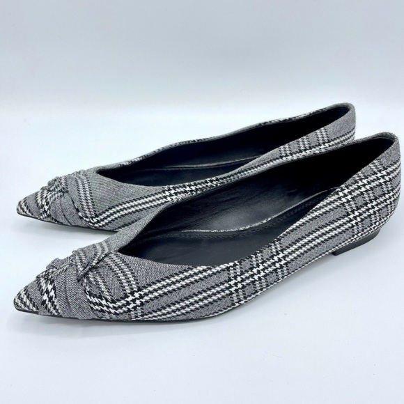 Maje Prince De Galles‎ Checked Pointed Toe Flats In Carreaux - Picture 1 of 13